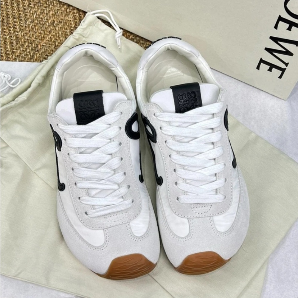 Loewe White and Black Casual Sneakers